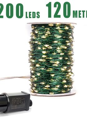 Green Cable 1000 LED String Lights 100m Christmas Fairy Ligh