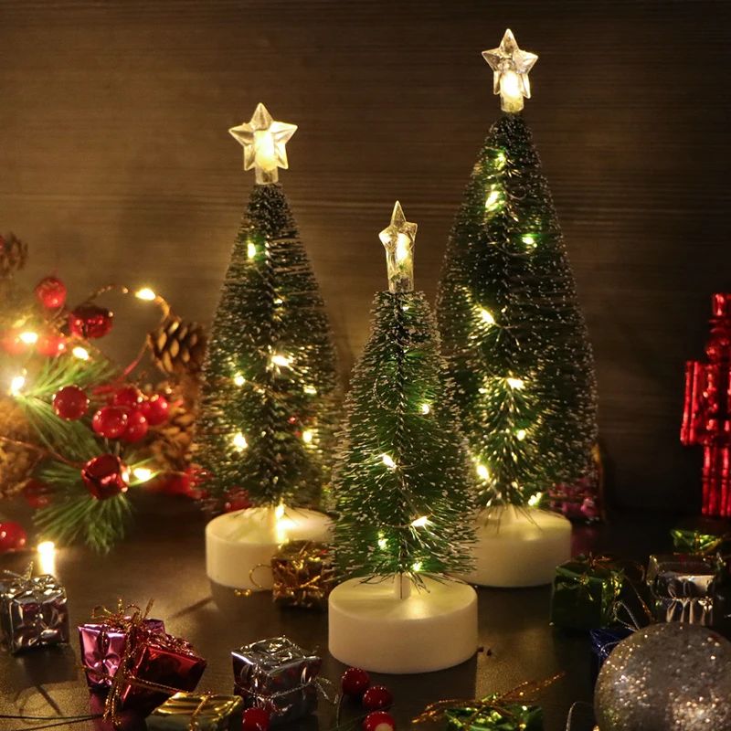 Luminous Mini Christmas Trees LED Lights Home Decoration Ele