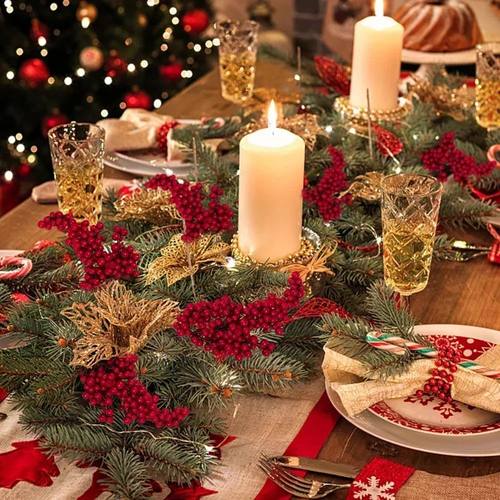 Artificial Berries Christmas Decoration Flowers Red Berry Br