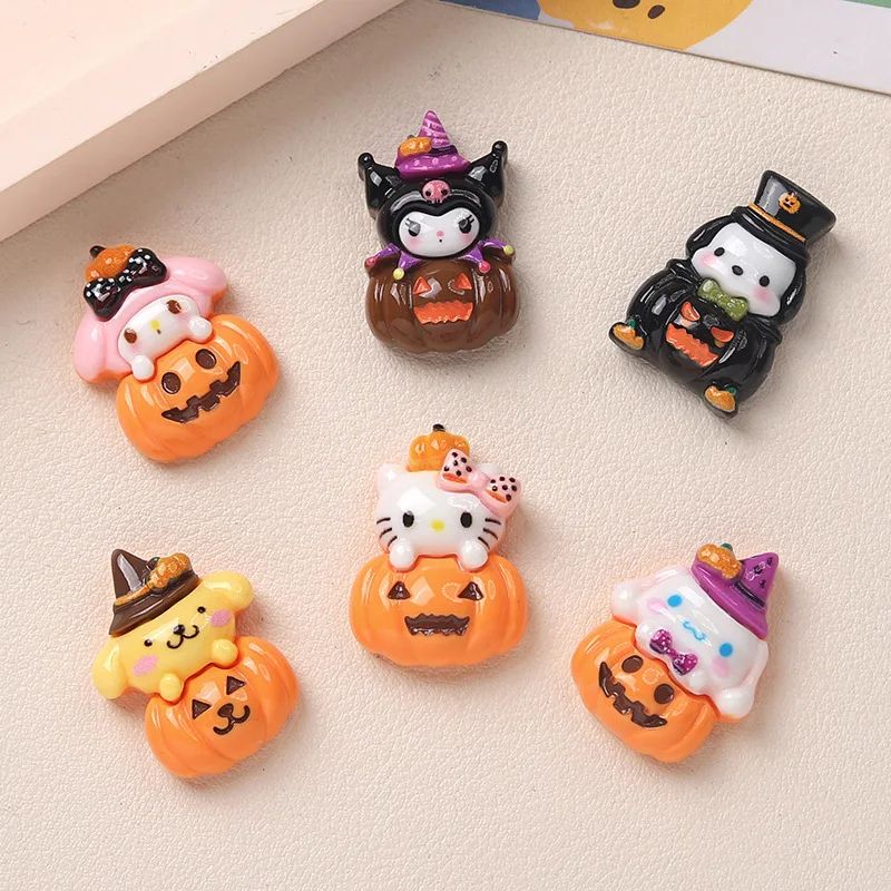 10Pcs  New Models Resin Cute Cartoon Halloween  Pumpkin Seri