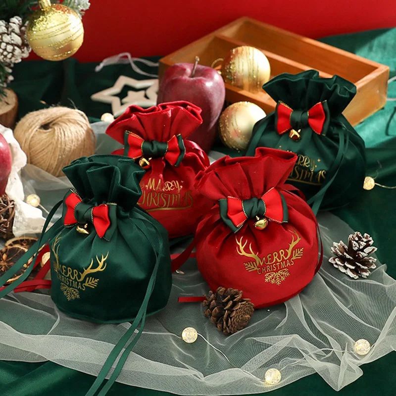 (1pcs) 15*17cm Christmas Apple Bag Christmas Handbag Party S