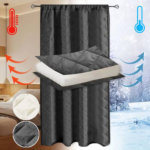 Quilted Blackout Curta Heavy Duty Noise Reducing Thermal Ins