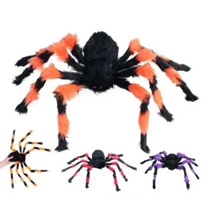 75/150/200cm Halloween Plush Simulation Spider Colorful Blac