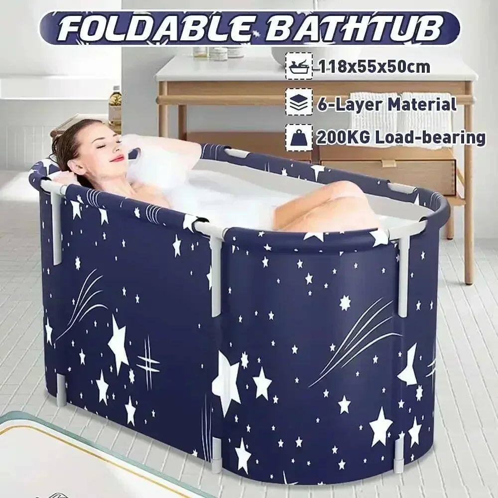 Folding Adult Bath Tub Household Thickened Insulated Bathtub - 实物图