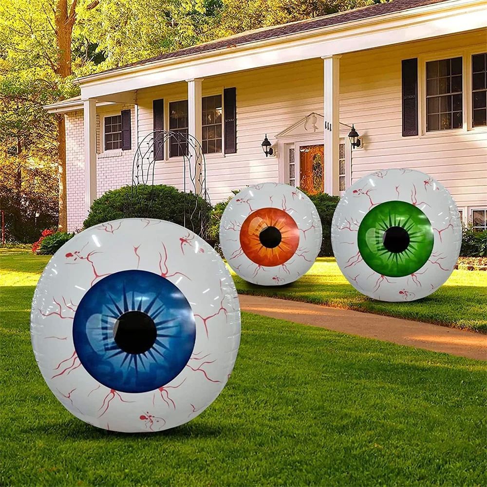 3Pcs 4D 22inch Halloween Foil Inflatable Eyeball Secoration