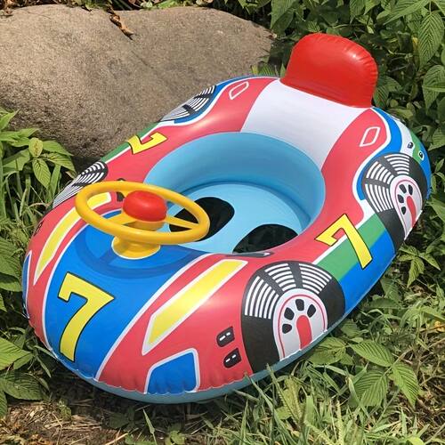 Inflatable Race Car Swimming Ring with Fixed Steering Wheel
