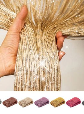 Glitter Door String Curtain Room Divider Blind Silver Ribbon
