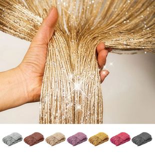 Glitter Door String Curtain Room Divider Blind Silver Ribbon
