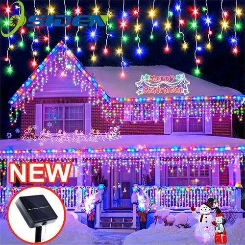NEW 162/96LED Solar Icicle Outdoor Christmas Lights 8 Modes