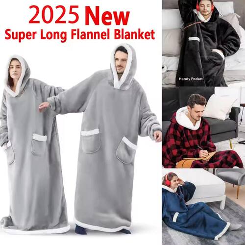 150cm Super Long Flannel Blanket Cold-proof Nightgown Pyjama