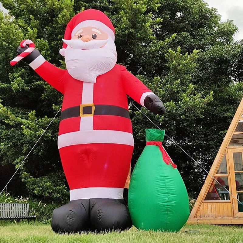 6/12FT Large Christmas Inflatables Santa Carrying Gift Bags