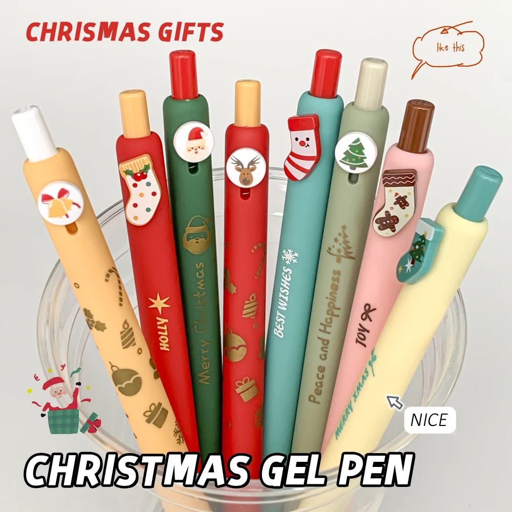 4 Pcs/Set Creative Christmas Gel Pen High-Aesthetics 0.5mm B