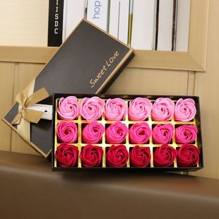 18Pcs Soap Rose Romantic Scented Bath Soap Flowers Home Deco