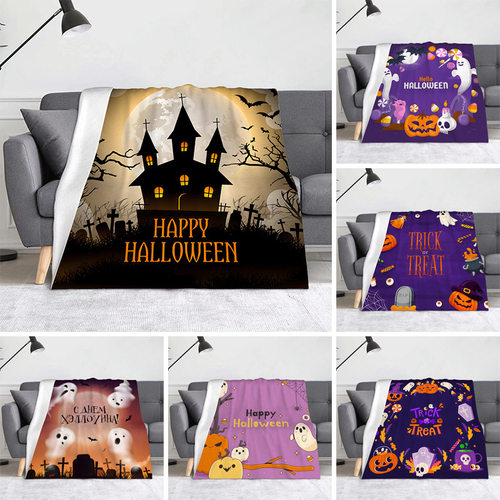 Halloween Digital Flannel Blanket Office Lunch Break Blanket