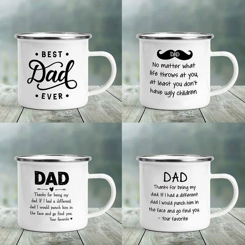 Best Dad Print Funny Enamel Creative Coffee Cups Camping Mug