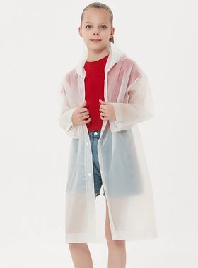 Children Rain Poncho Non-Disposable Travel Rain Gear Coat Ou