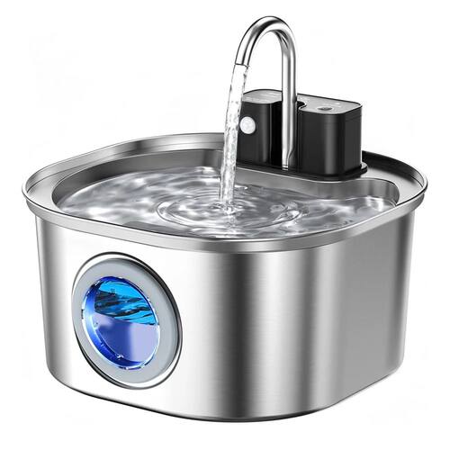 3L Stainless Steel Wireless Recharging Sensor Cat Water Foun