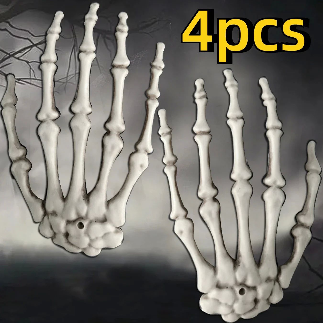 Realistic Size Skeleton Hand Halloween Scary Skull Decors Zo