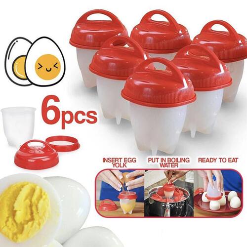 Silicone Egg Cooker 6 Pcs Set Egg Poacher Non-Stick Fast Coo