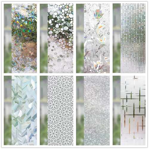 Window Privacy Film Static Glass Window Clings Vinyl 3D Wind