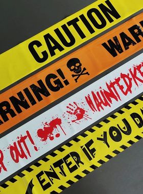 9m Halloween Signs Banner Decor Warning Tape Caution Hallowe