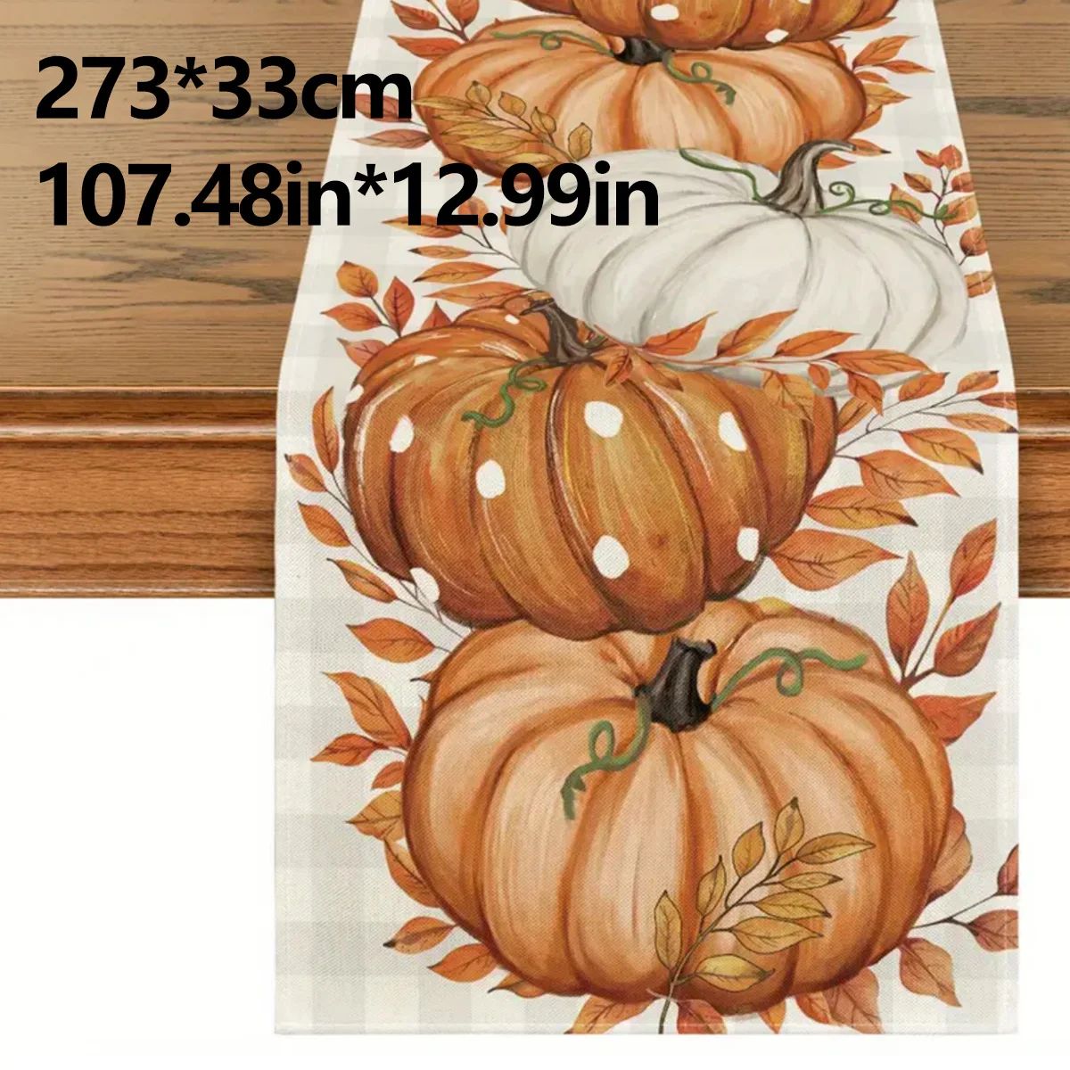 1pc Charming Autumn Table Runner, Harvest Festival Home Deco
