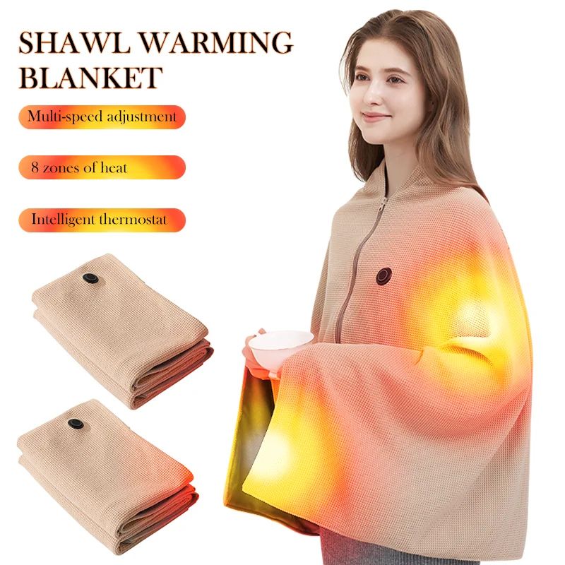USB Electric Heating Blanket, Wearable Heating Pad 3 Heat Le