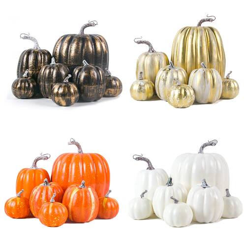 Thanksgiving Artificial Pumpk Sets Assorted Big and Small Pu
