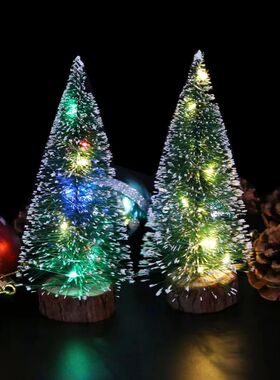 Mini Christmas Tree Small Pine Tree with Wooden Bases for Xm