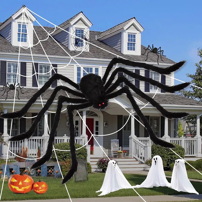 Horror Halloween Plush Spider Decoration Giant Halloween Spi