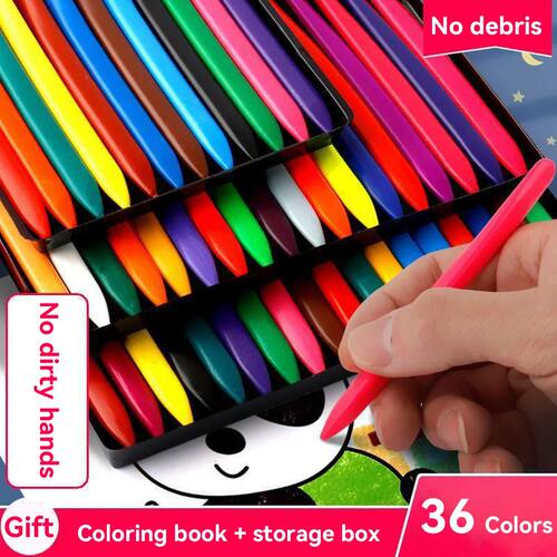 6/12/24/36 Colors  Non-Dirty Hands Plastic Crayon Erasable P