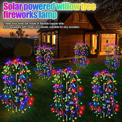 1PC 200LED Solar Firework Light Outdoor Waterproof Willow Tr