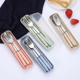 Set Stainless Steel 3pcs Fork Tableware Chopsticks Spoon set