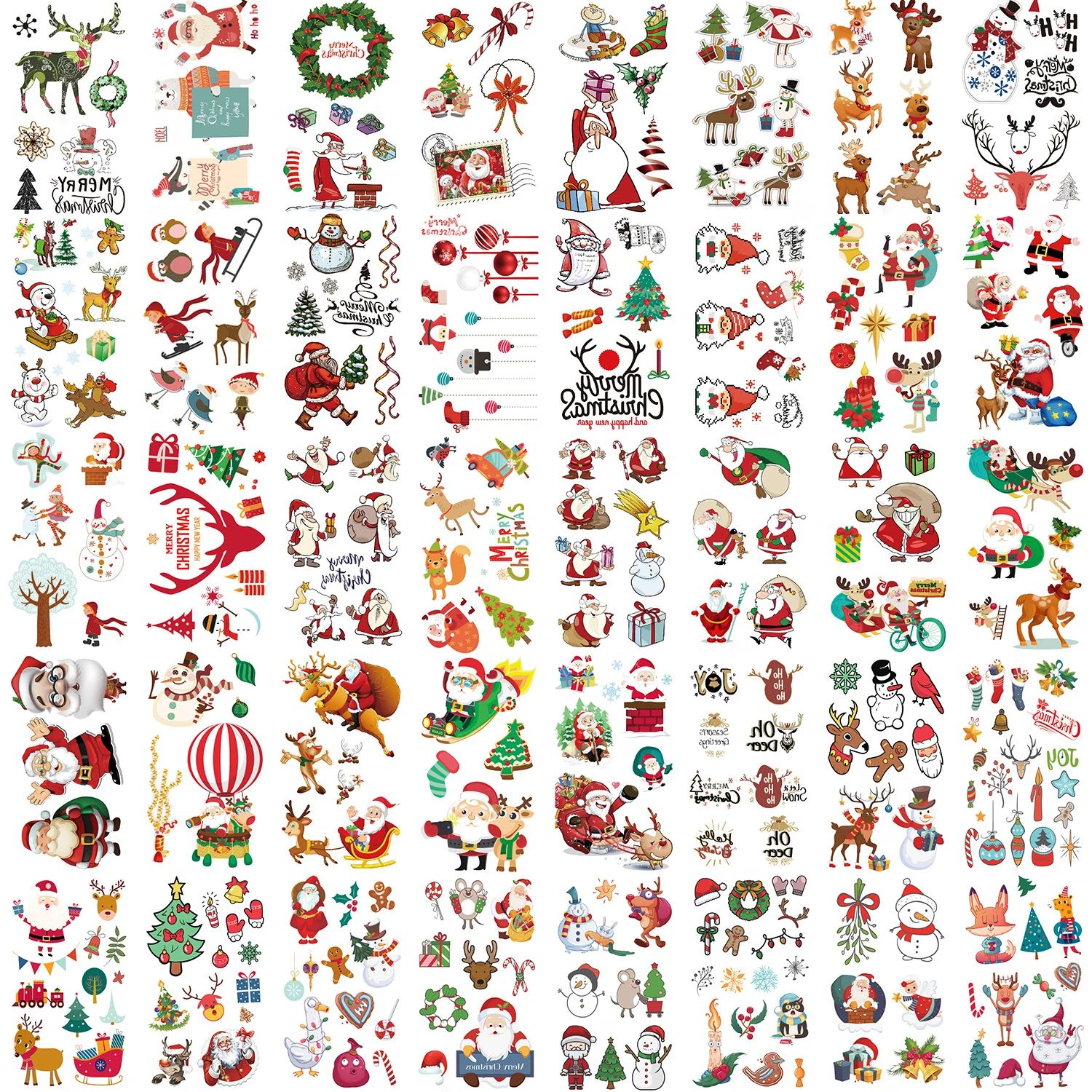 40Sheets Christmas Temporary Tattoo Stickers, Cartoon Christ