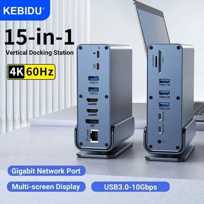 15 in 1 USB-C Docking Station 4K@60Hz HDMI DisplayPort Hub U