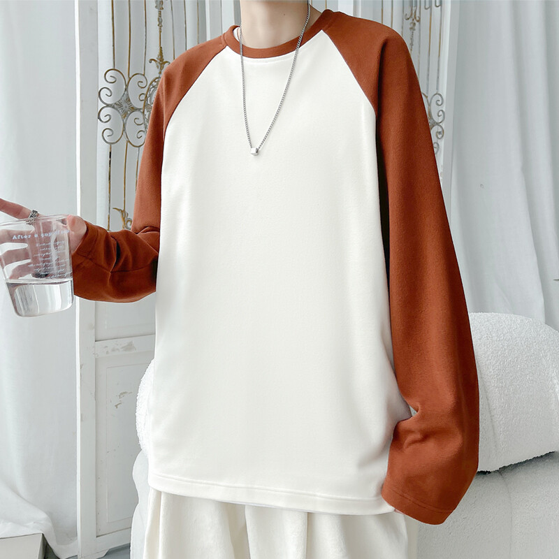 2024 冬季新款 旋律风车大码德绒拼色长袖T恤M-5X HT24958-特P25