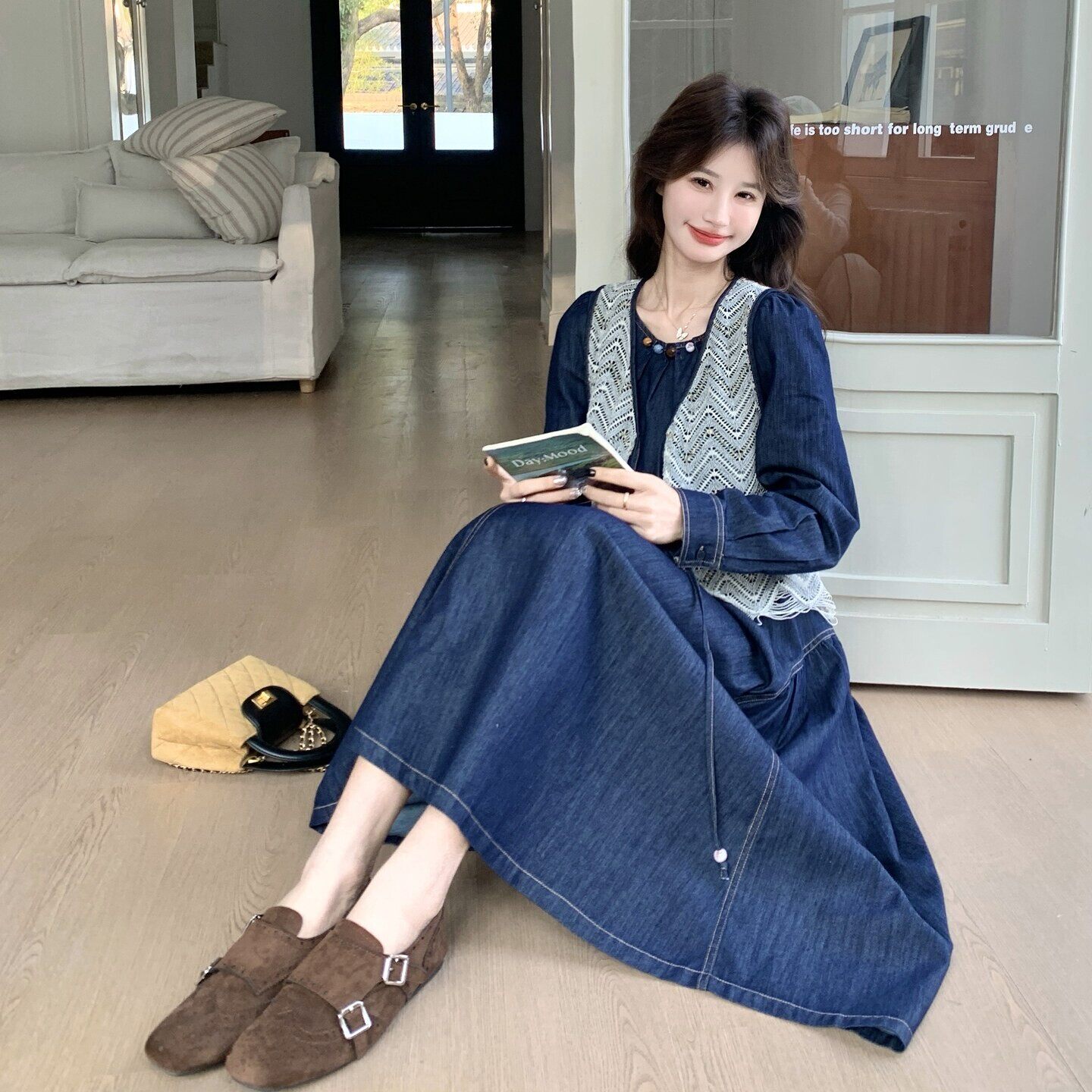 法式牛仔两件套连衣裙2026春季新款女装套装2C227/6601/P165K268