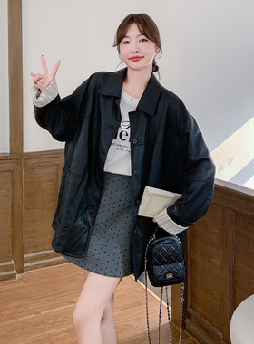 主推爆款 大量现货 大口袋撞色拼接皮衣外套2C259-7703-P155-K218