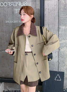 新款 现货 韩系拼蕾丝西 短裙套装2C277-5817-P195-K288