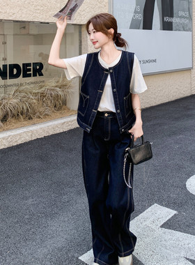 现货2D078-T2028-T恤P35K69（无差价）、牛仔马甲 牛仔裤P155K238