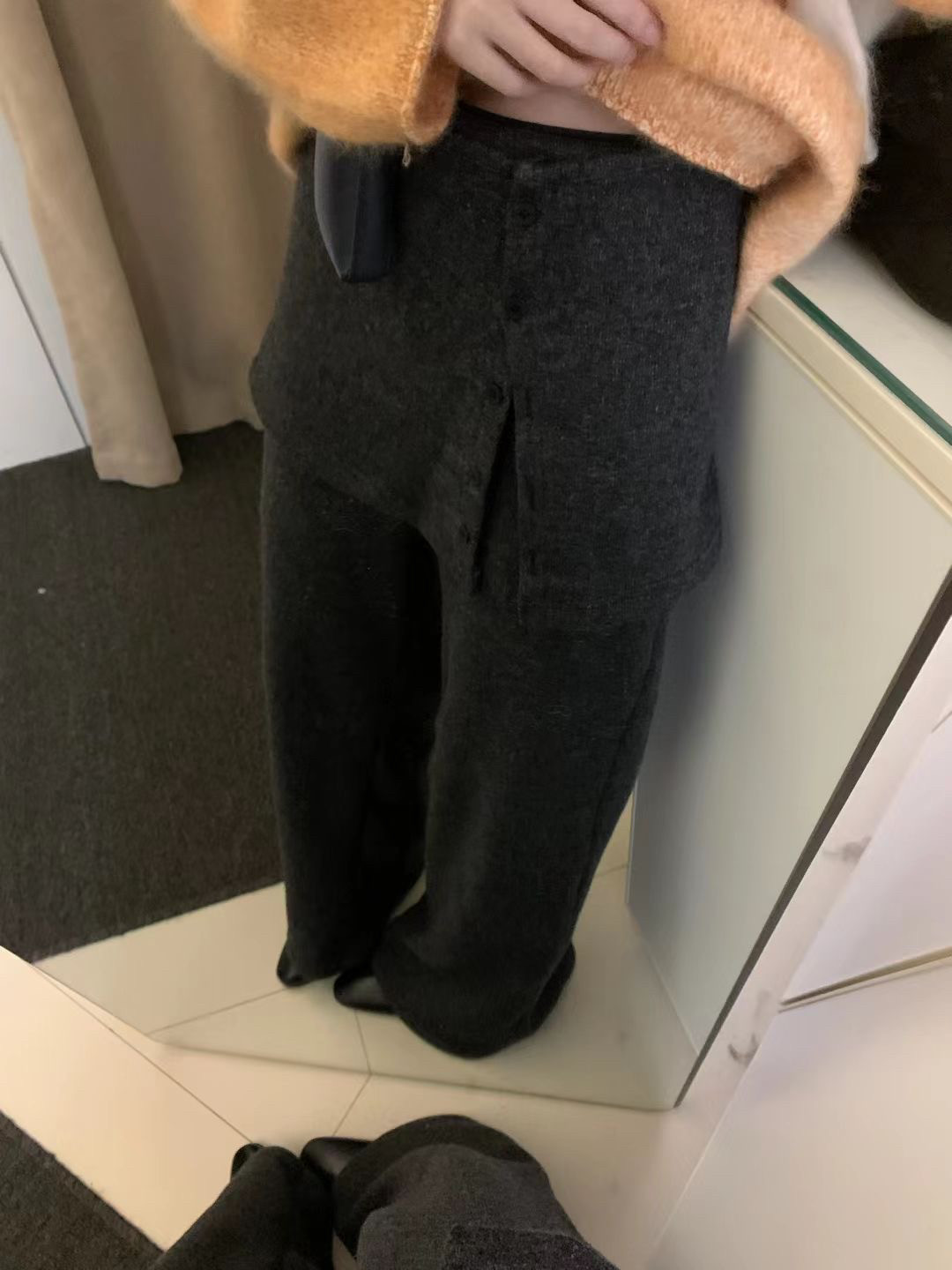 韩系25秋冬新款时尚纯色百搭松紧腰裙裤休闲裤