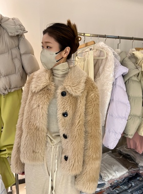 轻奢托卡羊羔毛皮草女短款小个子加厚羊剪绒大衣皮毛一体外套2025