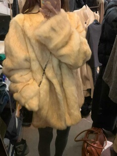 2025冬新款进口整皮兔毛皮草女中长款高级感立领毛毛外套