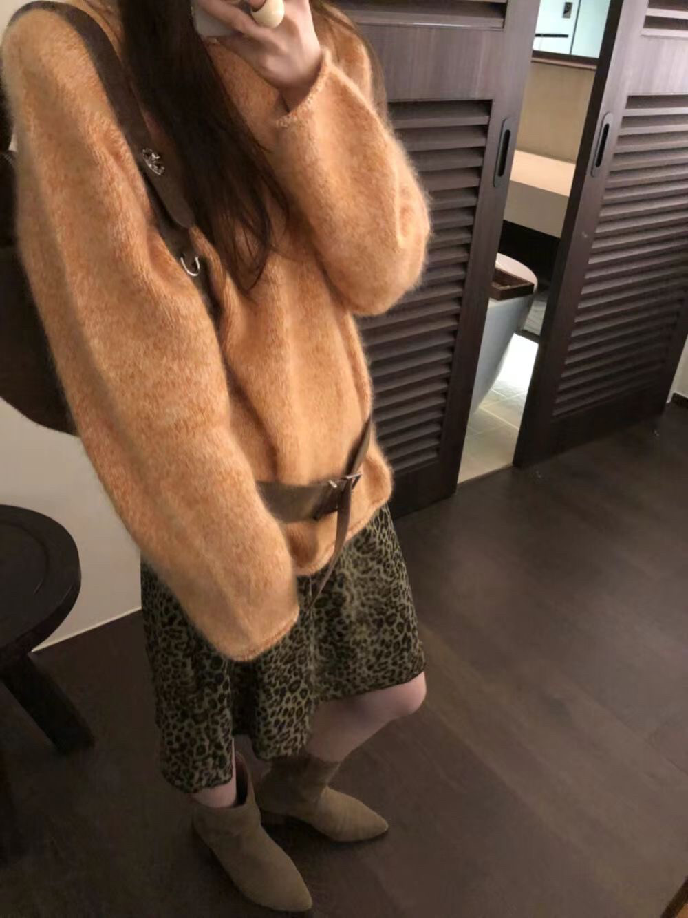 韩系6股订染花纱!高克重26支羊毛慵懒风上衣手工拉绒圆领毛衣秋冬