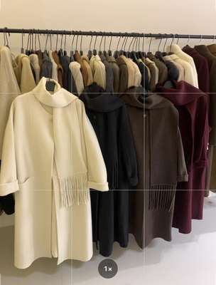 韩国东大门24冬新款围巾款双面羊绒大衣女中长款宽松羊毛呢子外套