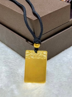 水贝黄金无事牌金包银吊坠