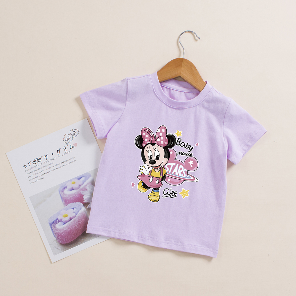 女童短袖t恤纯棉2025新款夏季老鼠童装儿童半袖体恤女孩夏装衣服