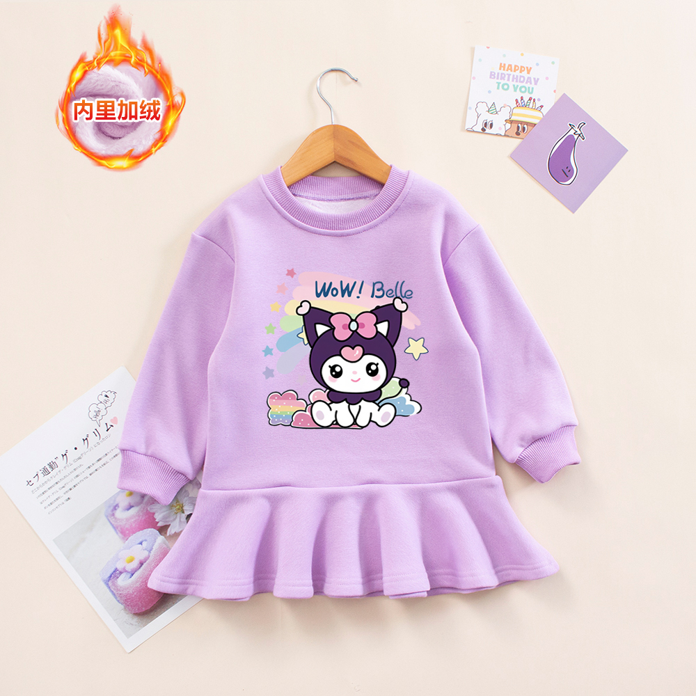 女童秋冬款加绒连衣裙韩版小裙子