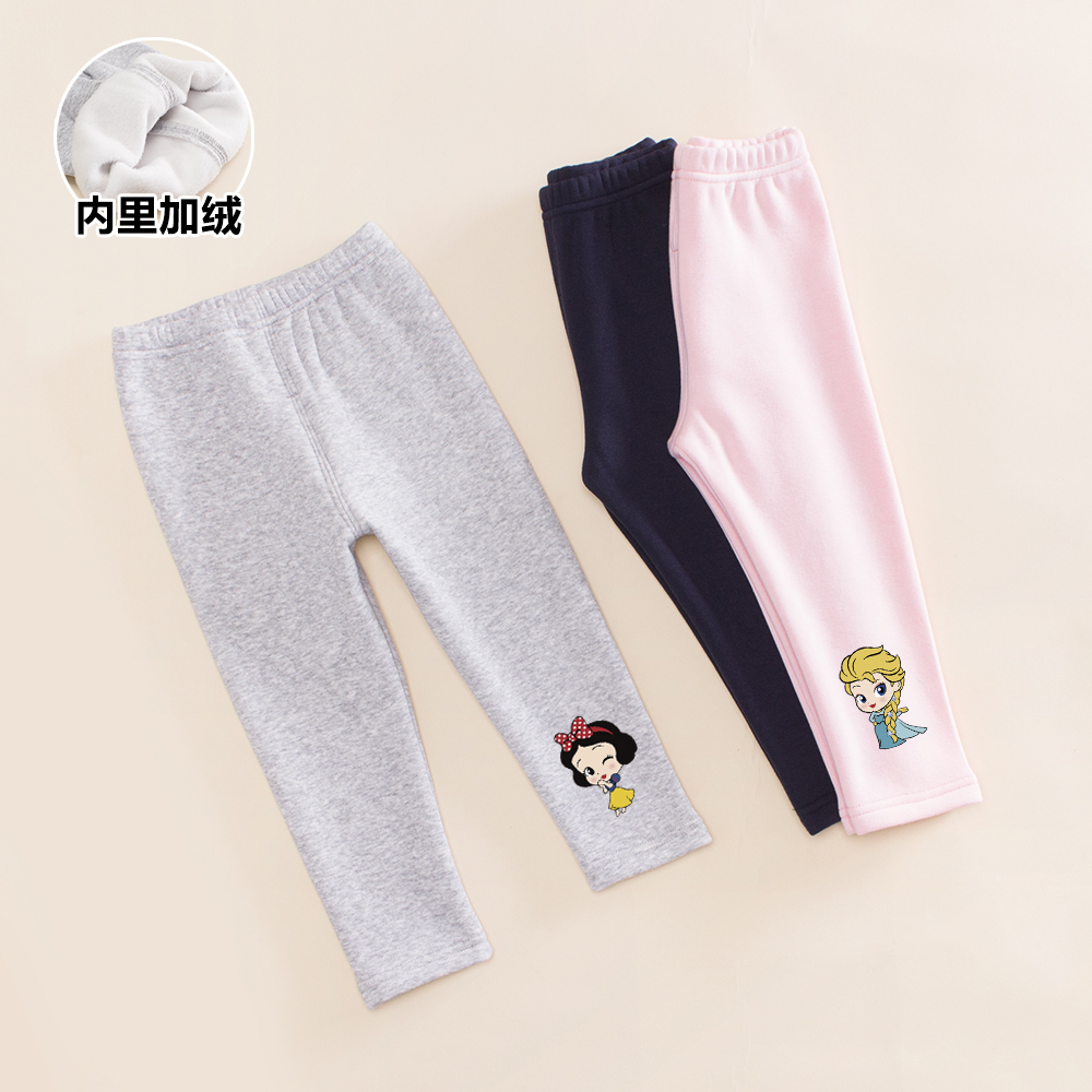 女童打底裤加绒一体绒纯棉洋气外穿女宝宝秋冬装冰雪奇缘儿童裤子