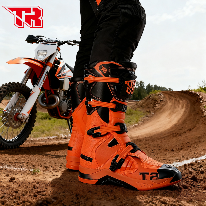 TR虎牌T2越野靴子摩托车骑行长靴男防摔林道骑士装备拉力靴赛车鞋